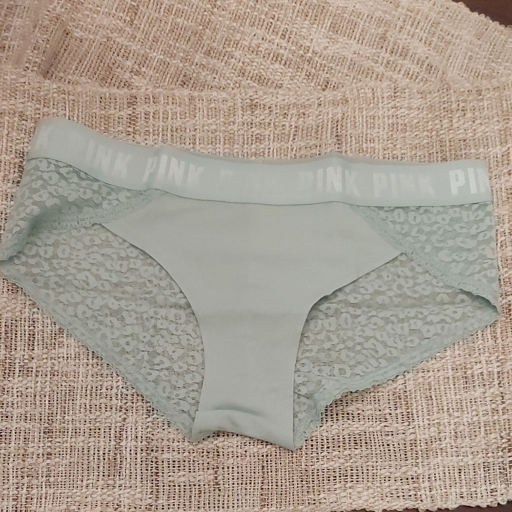 Victoria's Secret Pink Lace Hipster Panties, Blue/green, New Original Packaging